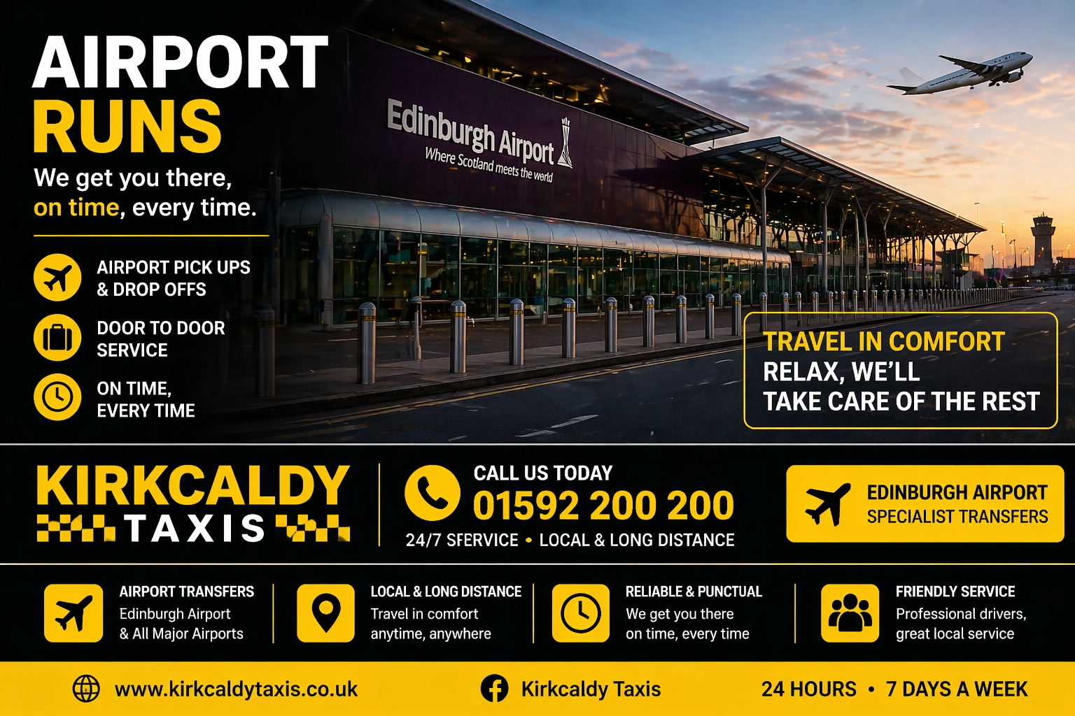 Long distance taxi service from Kirkcaldy